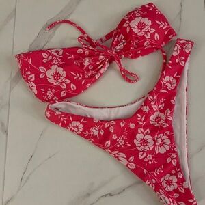 Pink floral bikini